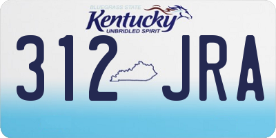 KY license plate 312JRA