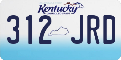 KY license plate 312JRD
