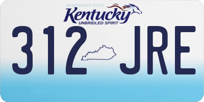 KY license plate 312JRE