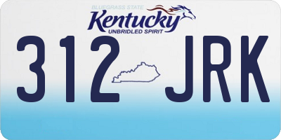 KY license plate 312JRK