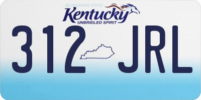 KY license plate 312JRL