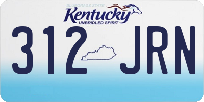 KY license plate 312JRN