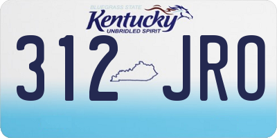 KY license plate 312JRO