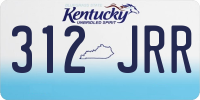 KY license plate 312JRR