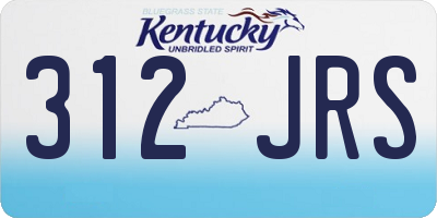 KY license plate 312JRS