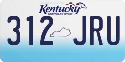 KY license plate 312JRU