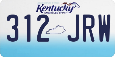 KY license plate 312JRW