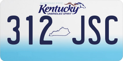 KY license plate 312JSC