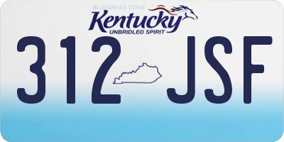 KY license plate 312JSF