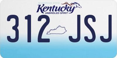 KY license plate 312JSJ