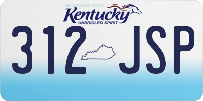 KY license plate 312JSP