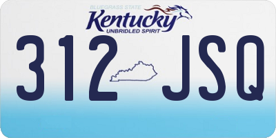 KY license plate 312JSQ