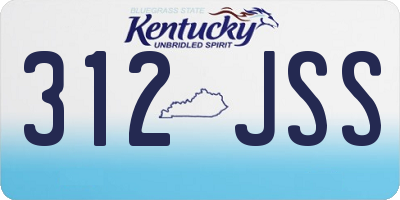 KY license plate 312JSS