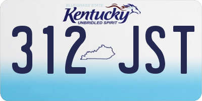 KY license plate 312JST