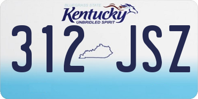 KY license plate 312JSZ
