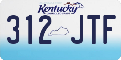 KY license plate 312JTF