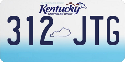 KY license plate 312JTG