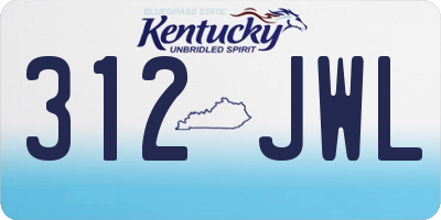 KY license plate 312JWL