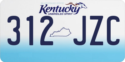 KY license plate 312JZC