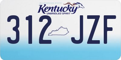 KY license plate 312JZF