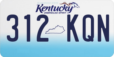 KY license plate 312KQN
