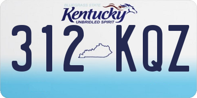 KY license plate 312KQZ