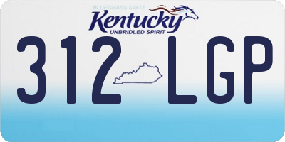 KY license plate 312LGP