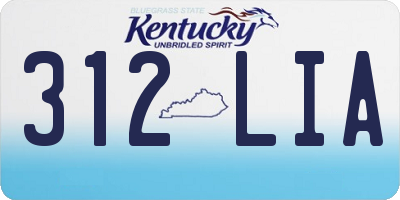 KY license plate 312LIA