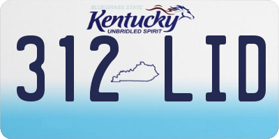 KY license plate 312LID