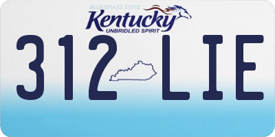 KY license plate 312LIE