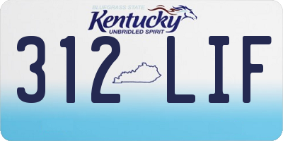 KY license plate 312LIF