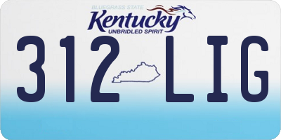 KY license plate 312LIG