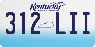 KY license plate 312LII
