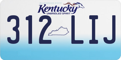 KY license plate 312LIJ