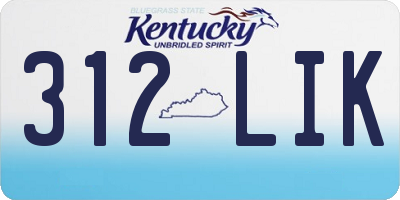 KY license plate 312LIK