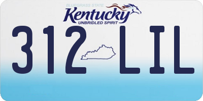 KY license plate 312LIL