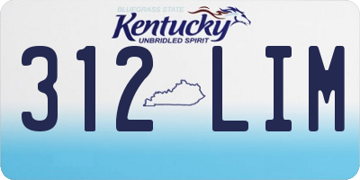 KY license plate 312LIM