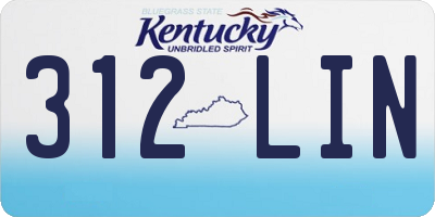 KY license plate 312LIN