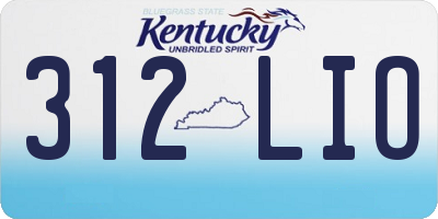 KY license plate 312LIO