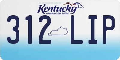 KY license plate 312LIP