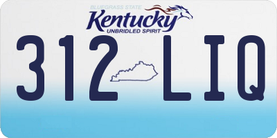 KY license plate 312LIQ