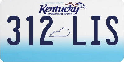 KY license plate 312LIS