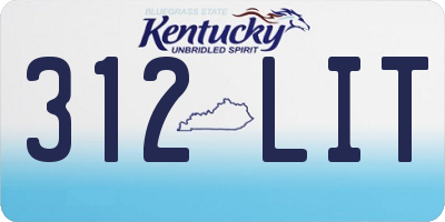 KY license plate 312LIT