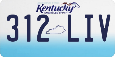 KY license plate 312LIV