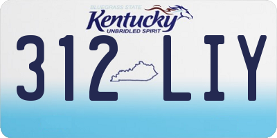 KY license plate 312LIY