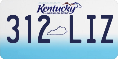 KY license plate 312LIZ