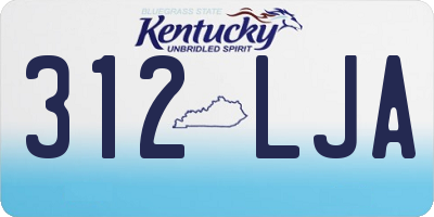 KY license plate 312LJA