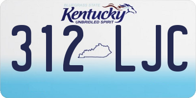KY license plate 312LJC
