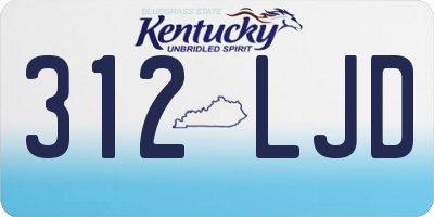 KY license plate 312LJD