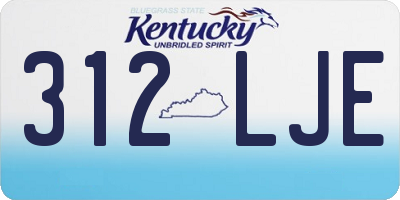 KY license plate 312LJE